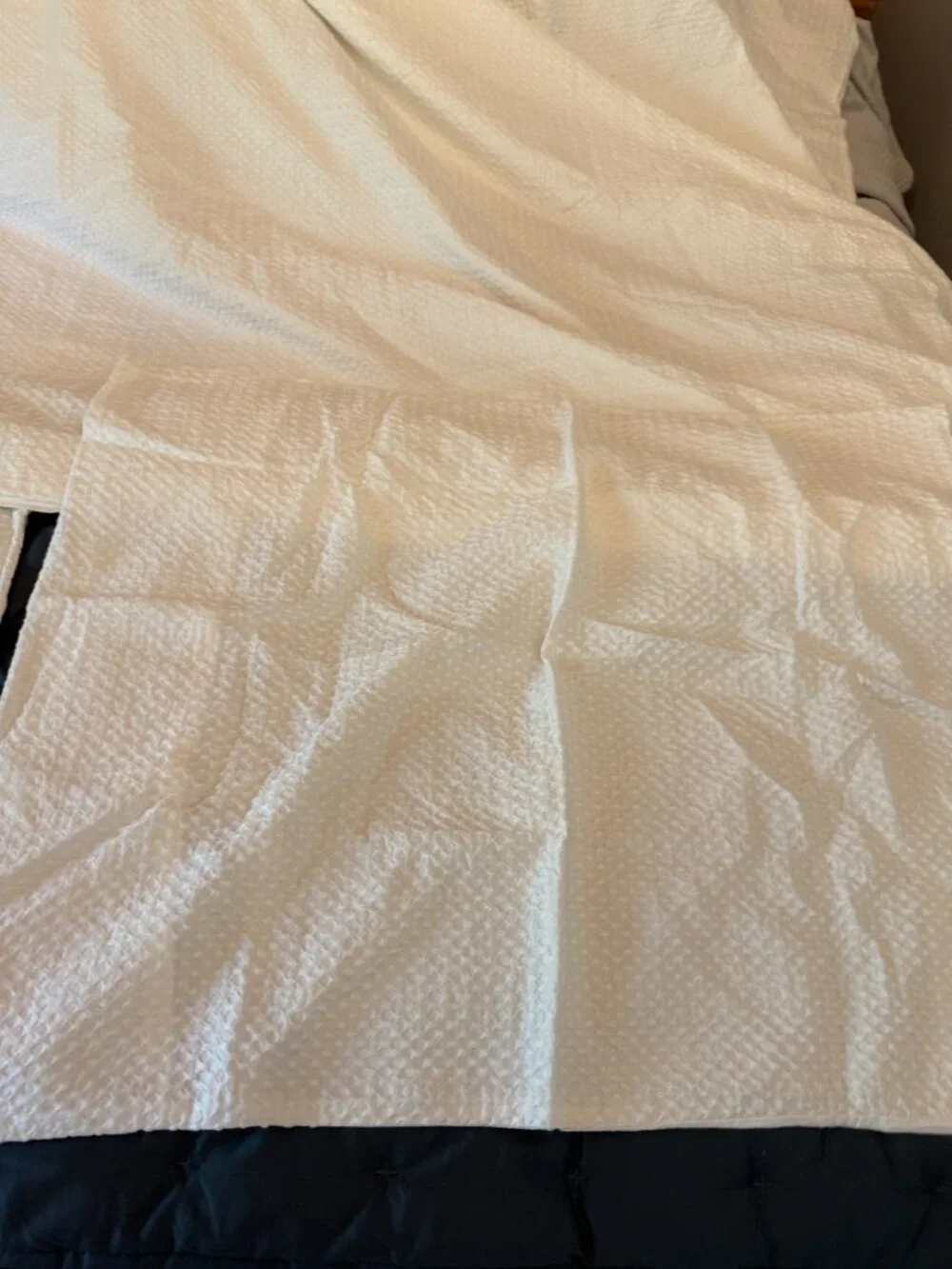 QUINCE Organic Luxe Honeycomb Duvet Cover Set QUEEN in WHITE NWOT